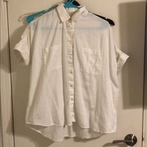 White Madewell Short Sleeve Button Up
